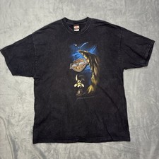 VTG Harley Davidson Looney Tunes T Shirt Men's 2XL Roadrunner Wile E Coyote 2008