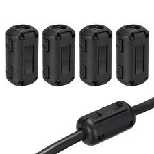 9mm Clip-on Ferrite Ring Core for Cable, Black 4pcs