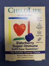 Kids, Elderberry Super-Immune SoftChew Gummies, Natural Berry, 27 Tablets