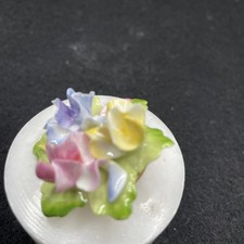 Vintage Spring Bone China Floral Pin Brooch Most Likely Thorny .