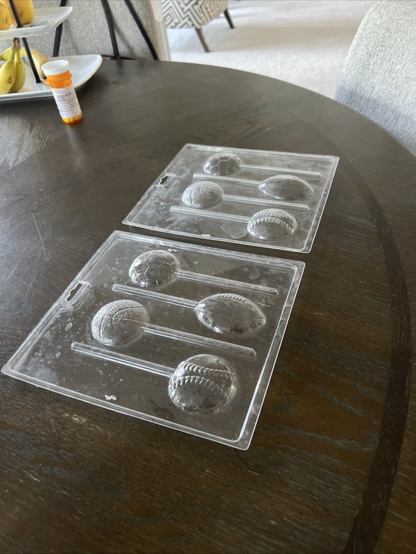 2 Sports Chocolate Candy Molds Baseball Basketball Football And Soccer