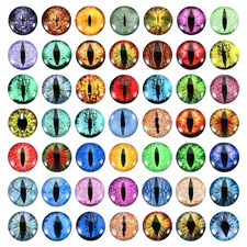 20mm Dragon Eyes, 100 Pcs Round Glass Eyes Animals Crochet Eyes, Mixed Colors