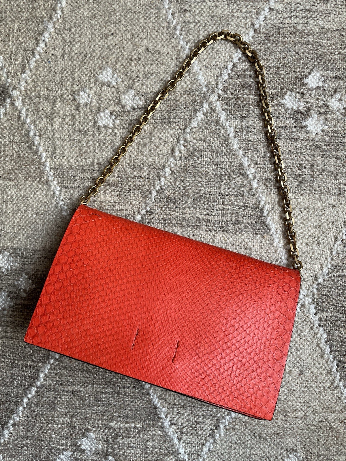 Calvin Klein Collection Orange Python Shoulder Bag - image 1