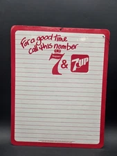 NOS Vintage Seagram's 7 & 7-up Cardboard Memo Board New Letter 7up Early Rare