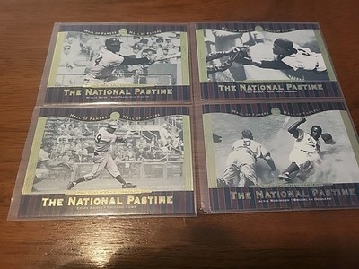 Four 2001 Upper Deck Cooperstown Collection.  Stars:Mays, Banks, Berra, Robinson