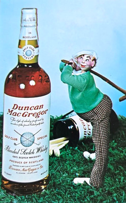 Scotch Whiskey Advertising Card Duncan MacGregor Golf Theme Next Day Ship