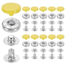 20 Set Snap Fasteners, 12mm #633 Zinc Alloy Press Studs Buttons, Light Yellow