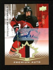 2021-22 Upper Deck Team Canada Juniors Patch Auto #37 Guillaume Richard /199