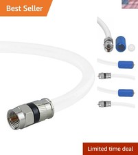Coaxial Patch Cable 6 ft Triple-Shielded, in-Wall Rated RG6 Cable with Compre...