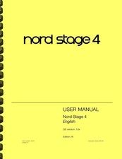 Nord Stage 4 88-Key Keyboard OS Version 1.6x USER MANUAL