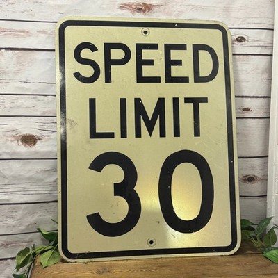 Authentic Retired SPEED LIMIT Sign 30 MPH Highway 18'' X 24'' Aluminum Reflective