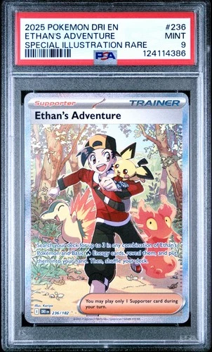 2025 POKEMON DRI EN-DESTINED RIVALS #236 ETHAN'S ADVENTURE PSA 9
