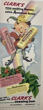 c1942 Clark's Chewing Gum New Flavors & A&P Coffee VINTAGE Print Ad 6x14"