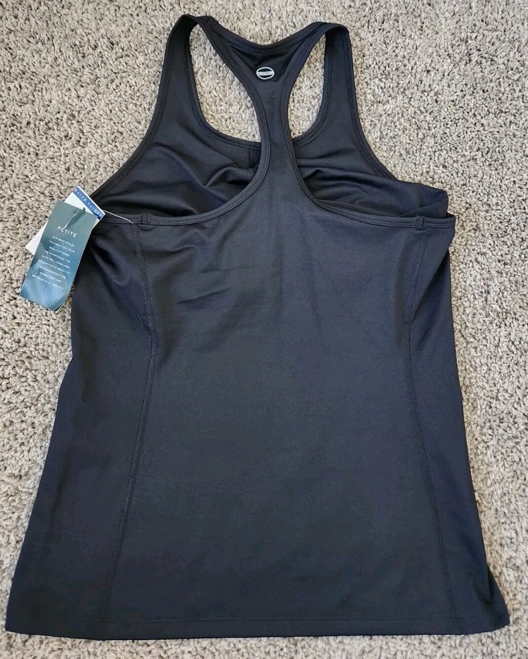 Ralph LAUREN LAUREN Tank Top Womens Size PM Black Shirt Active Workout