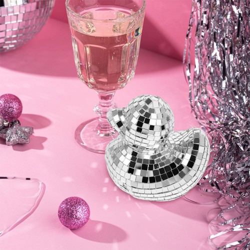 2 Pcs Mirror Duck Ornaments Cute Shape Disco Balls Decorative Adornment - Picture 10 of 12