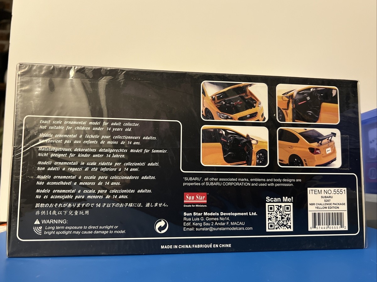 5551 Sunstar 1 18 Subaru WRX STI S207 NBR Challenge Package