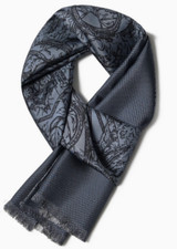 100 mulberry Silk twill Scarf men women neckerchief Wrap plaids blue gray BL1-2