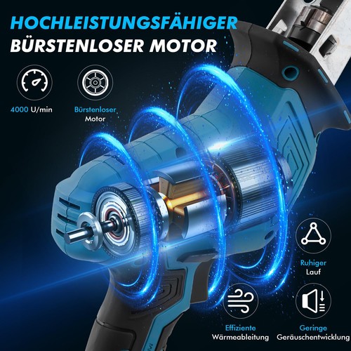 4000rpm 2 Akku Säbelsäge Mit 8 Sägeblätter Elektrische Reciprosäge Tigersäge DE - Bild 5 von 11