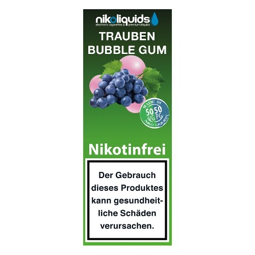 E-Liquid NIKOLIQUIDS Trauben Bubble Gum 0 mg - Bild 1 von 1