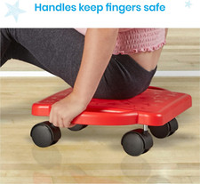 Purple Indoor Scooter Board with Safety Handles for Kids Ages 6-12, Plastic F...