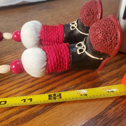 Snowman Beaded Leg Big boots snowflake sweater 13 inches stands - Picture 6 of 6