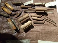 Vintage Masonry Brick Concrete Wooden Handle Tools 15 pieces