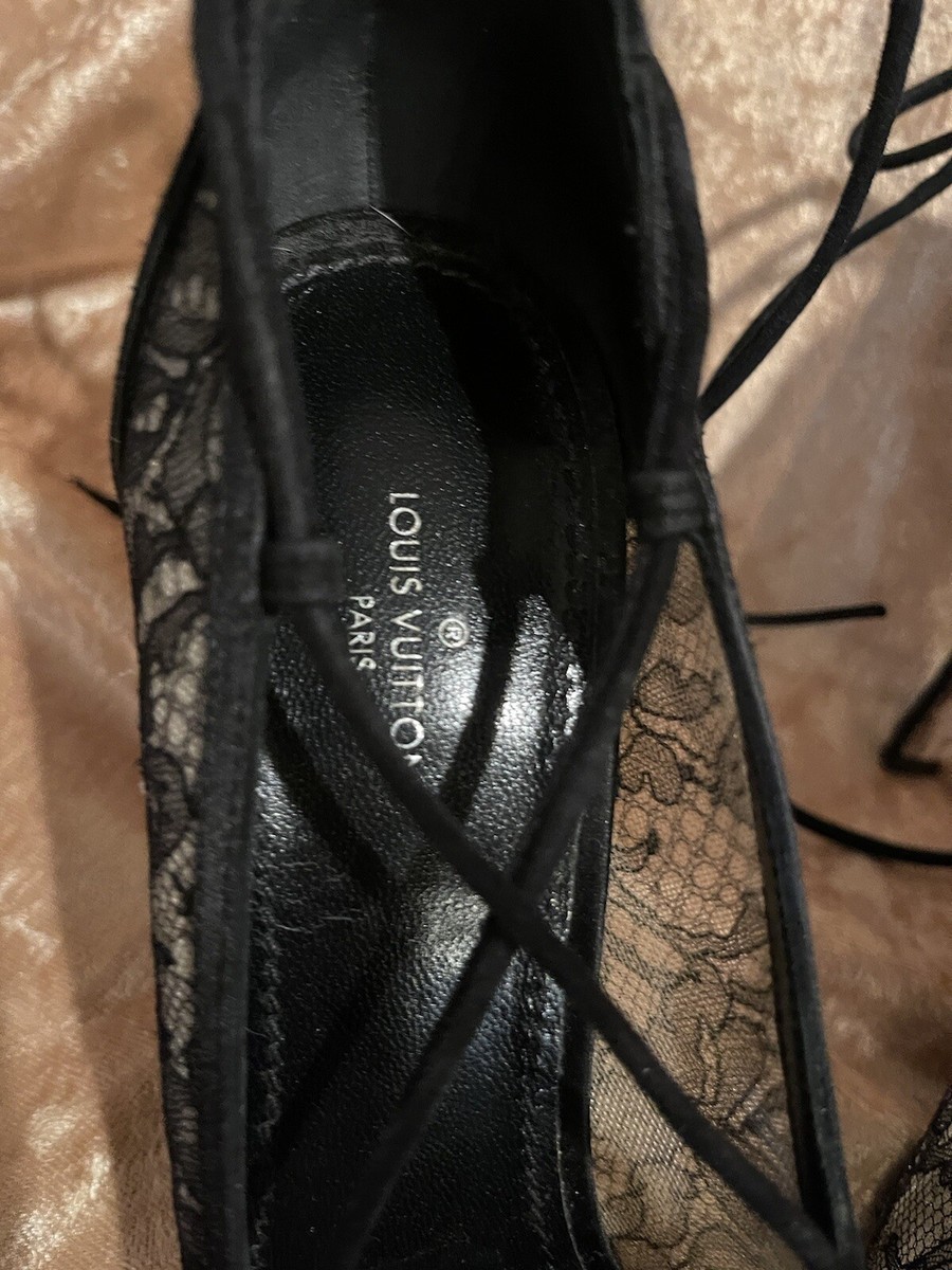 Authentic Louis Vuitton Satin & Lace Heels Size 38.5 | eBay Authentic Louis Vuitton Satin & Lace Heels Size 38.5 | eBay
