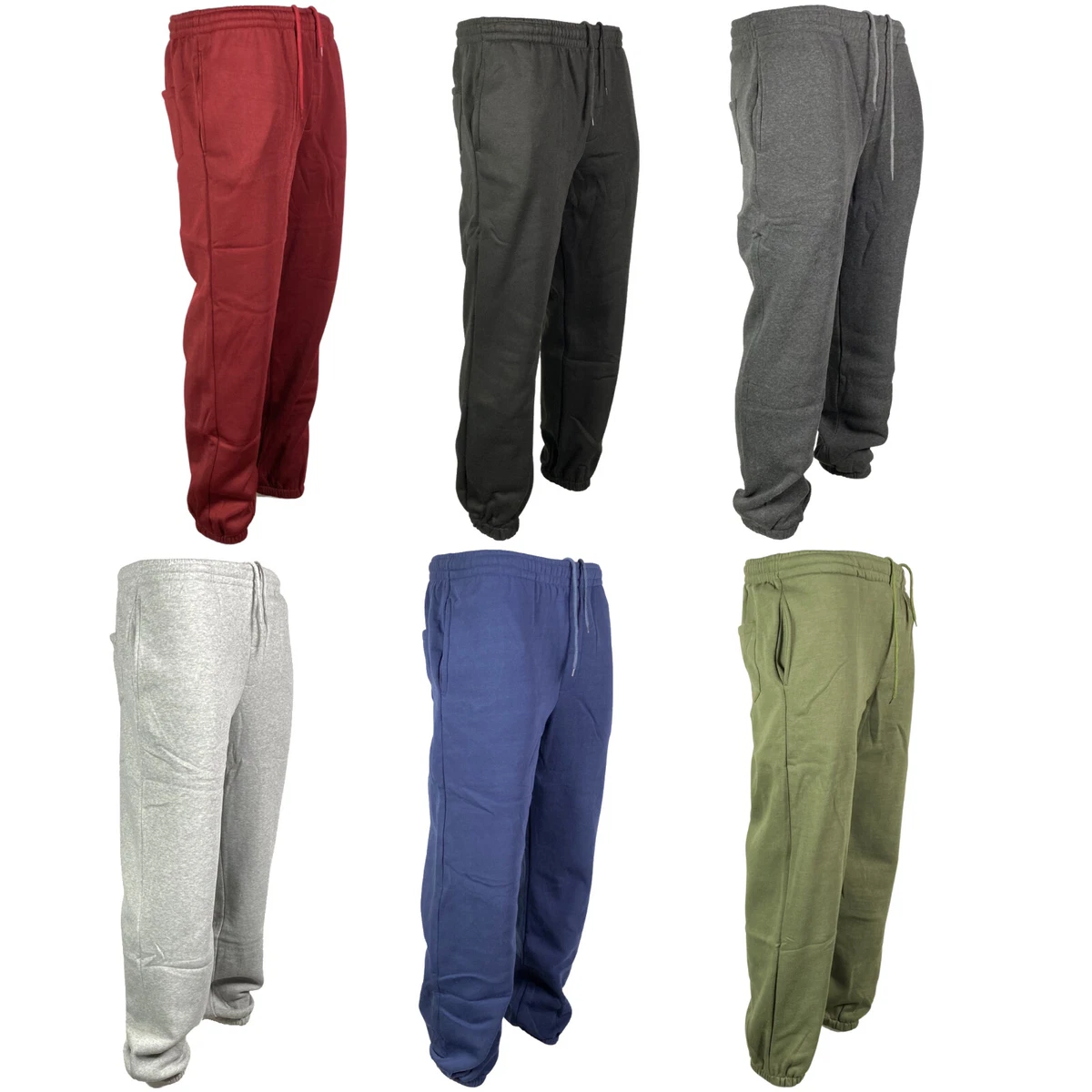 Men s Heavy Weight Fleece Sweatpants Loose Relaxed Fit 3 Pockets