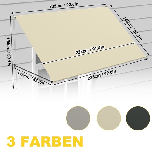 Balkonmarkise Fallarmmarkise Fenster Markise 3 Farbe Sonnenschutz wetterfest Alu - Bild 16 von 31