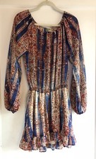 Show Me Your Mumu Boho Floral Print Long Sleeve Dress Size Large