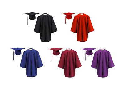 10 x Kinder Abschlusskleid & Hut SET für 3-6 Jahre-- MATTE Oberfläche