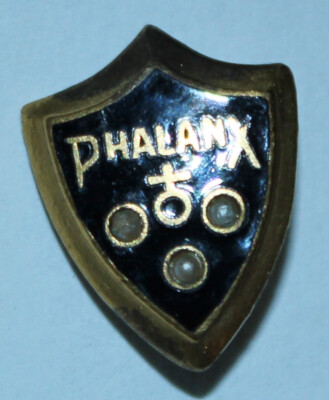 Vintage PHALANX FRATERNITY SHIELD ENAMELED PIN J1