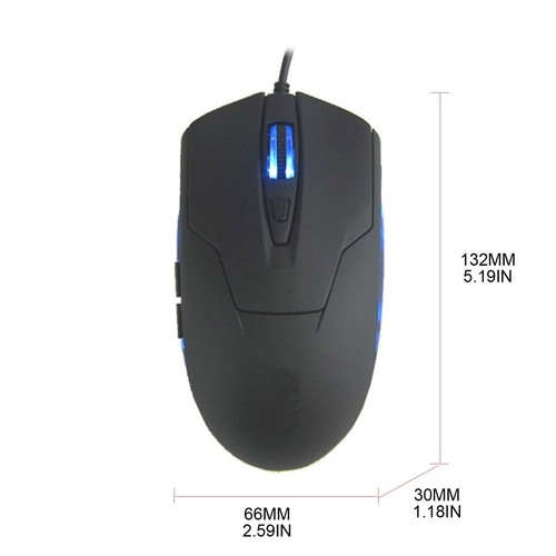 Type C USB C Mice Gaming Ergonomic Blue RGB Light 2400 DPI 6 Button - Picture 8 of 8