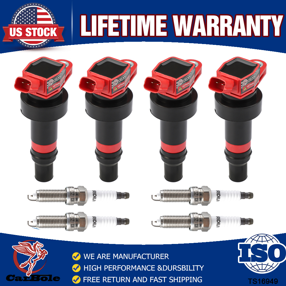 4pc Ignition Coil & Spark Plug Kit for Hyundai Accent Kia Rio Soul 1.6L UF652
