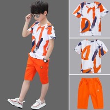 Boys clothes summer outfits Cotton Clothing Short Sleeve Shirt Shorts Set