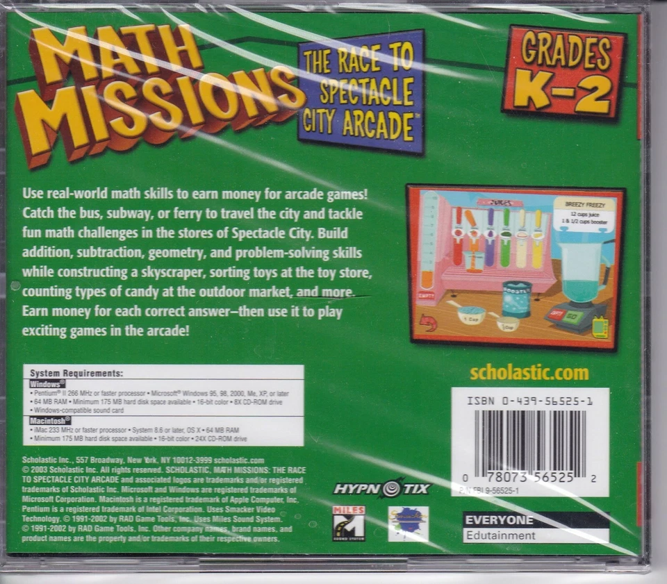 Scholastic Math Missions: The Race to Spectacle City Arcade (Grades K-2, 2003) - Image 2 of 2