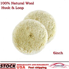 Polishing Pad Buffing Pads Kit 2pcs 6inch 100 Natural Wool Hook Loop Compound