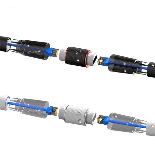 WATERPROOF RJ45 Network Coupler Joiner Ethernet Cable Female Connector Upto 5pcs - Picture 2 of 19