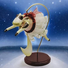 Glass Cow Jumping Over The Moon Wearing Tutu Skirt Whimsical Christmas Ornament
