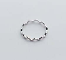 Sterling Silver Thin Skinny Wave Eternity Band Midi Stackable Thumb Ring A3157