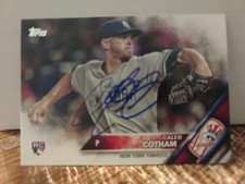 Caleb Cotham Autographed 2016 Topps Signed Baseball Card #530 New York Yankees 