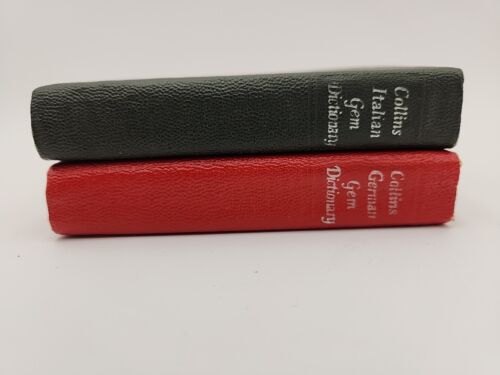 2 Collins Gem Pocket Dictionary 1963 Italian-English 1958 German-English - Picture 3 of 14