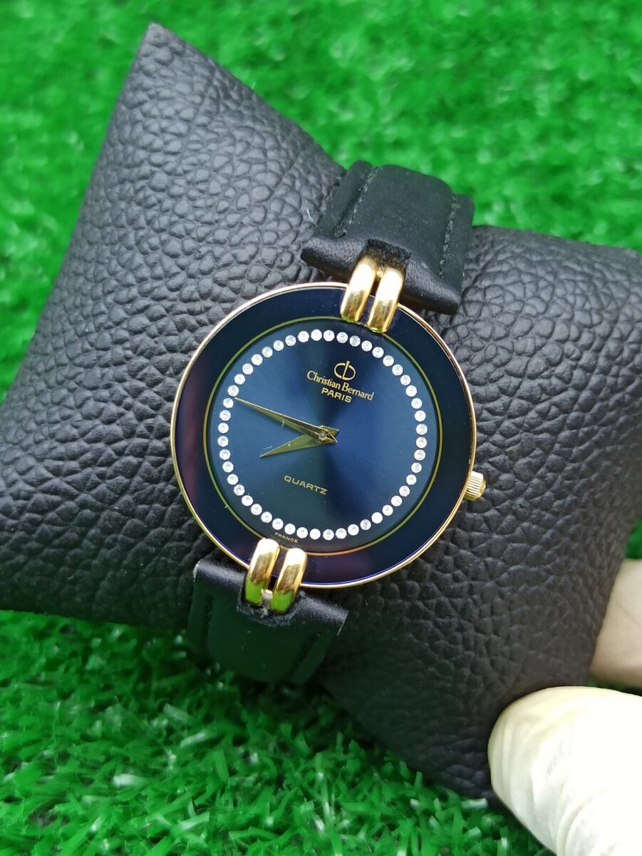 Luxury 90s Christian Bernard Lady Watch Swiss Blue Dial Luxury 90s Christian Bernard Lady Watch Swiss Blue Dial