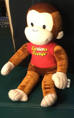 Kellytoy Curious George 16" Plush Stuffed Animal Hand-crafted Red T-Shirt - Picture 1 of 5