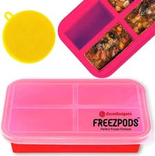 Silicone Soup Freezing Tray Containers with Lids, Perfect for Portion control
