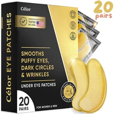 CELOR Under Eye Patches Golden Eye Mask with Amino Acid & Collagen, Cooling Eye