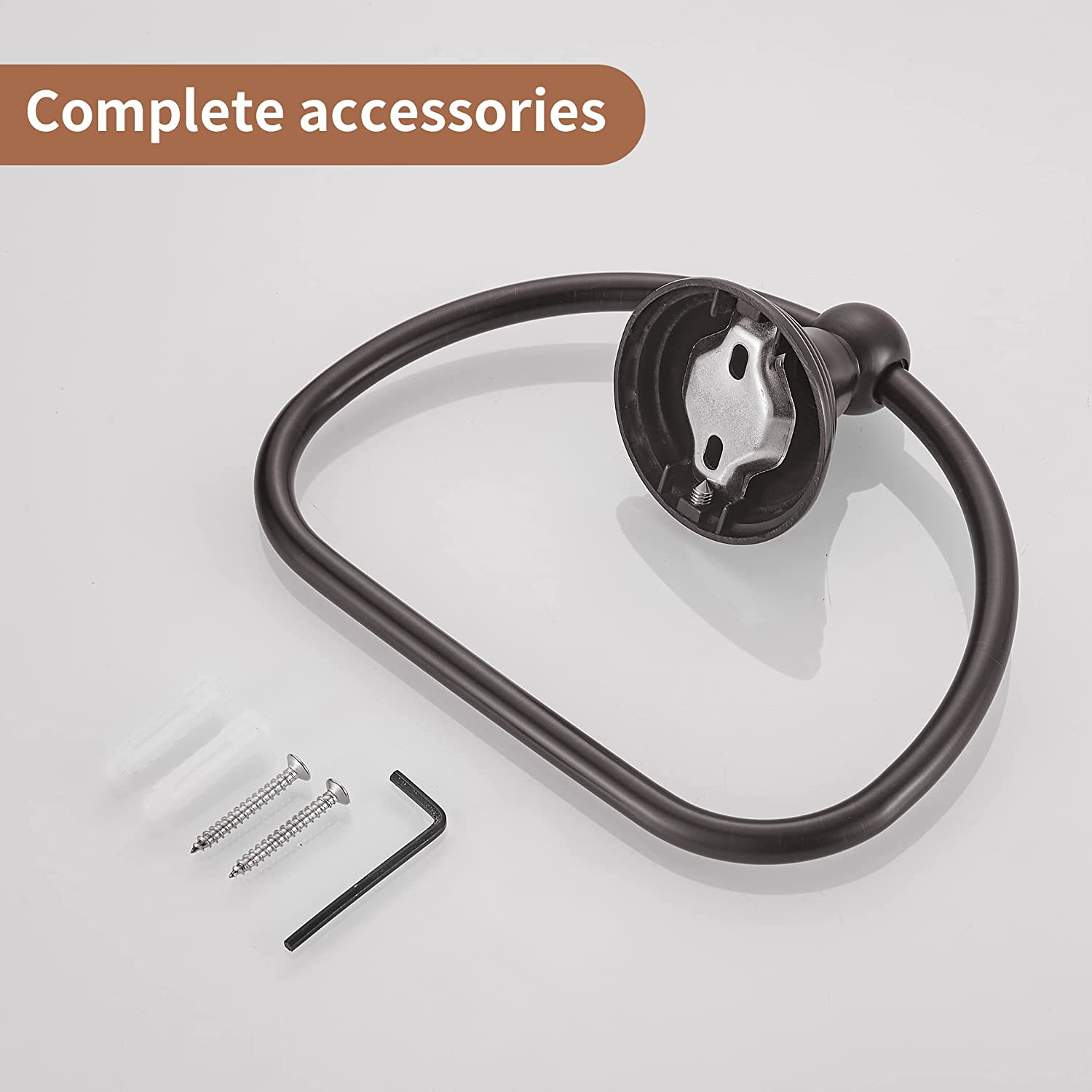 Bronze Towel Ring,Bathroom Hand Towel Holder Oil Rubber, round Hand Towel Rack H
