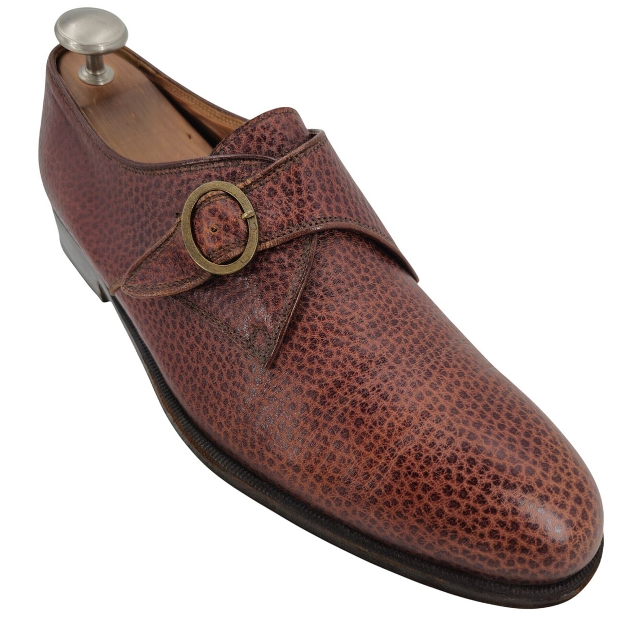 Principe Di Bologna Italy Vintage Mens 12 Brown Pebble Grain 