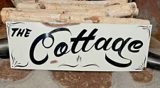 Vintage Rustic Shabby Hand Painted THE COTTAGE Inn Villa Cabin Farm Home Sign 