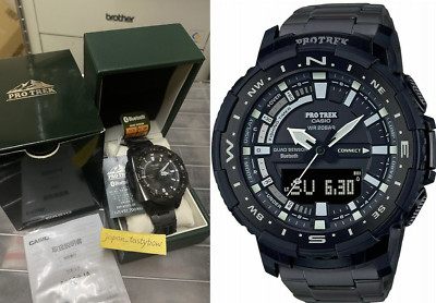 CASIO PROTREK Watch Angler Line Compass Radio Solar PRT-B70YT-1JF Men's Black